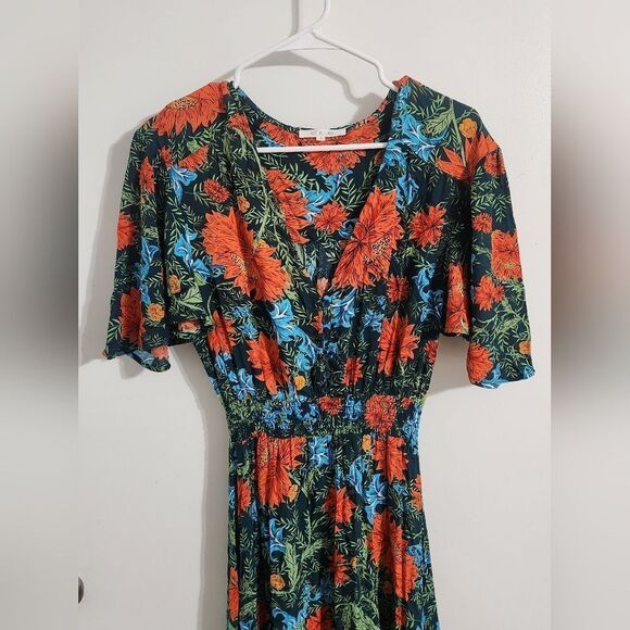 Anthropologie ABEL THE LABEL Midi Fantasy Tropical Dress Size S - Picture 4 of 10